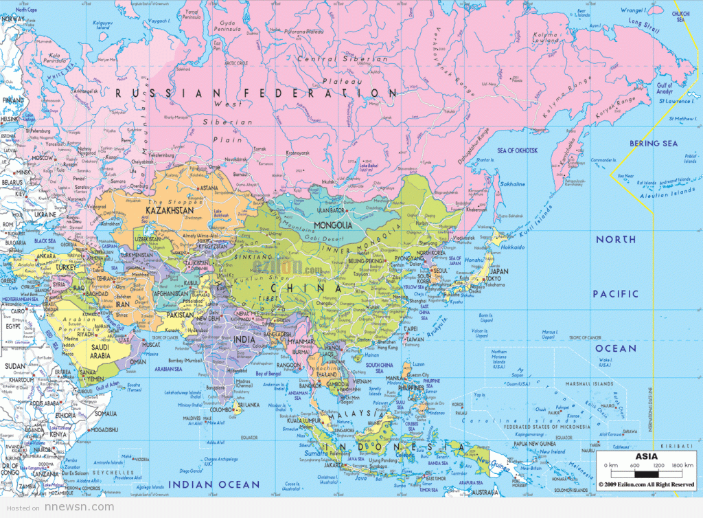 صور خرائط قارة اسيا خريطة جيولوجية , طبوغرافية , هيدرولوجية , السياسية