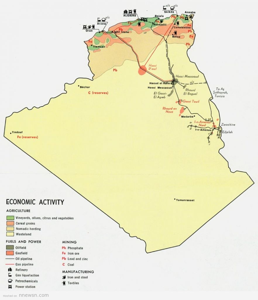 خريطة الجزائر للنشاطات الاقتصادية