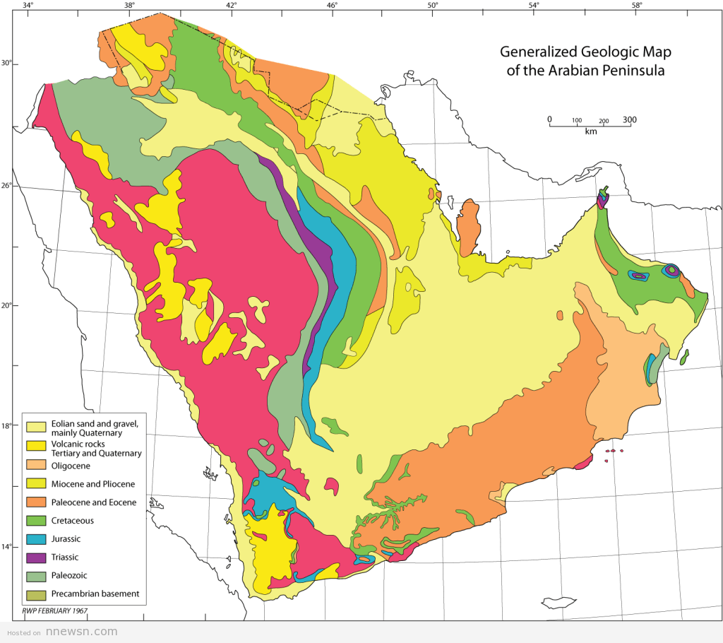 خريطة السعودية الجيولوجية