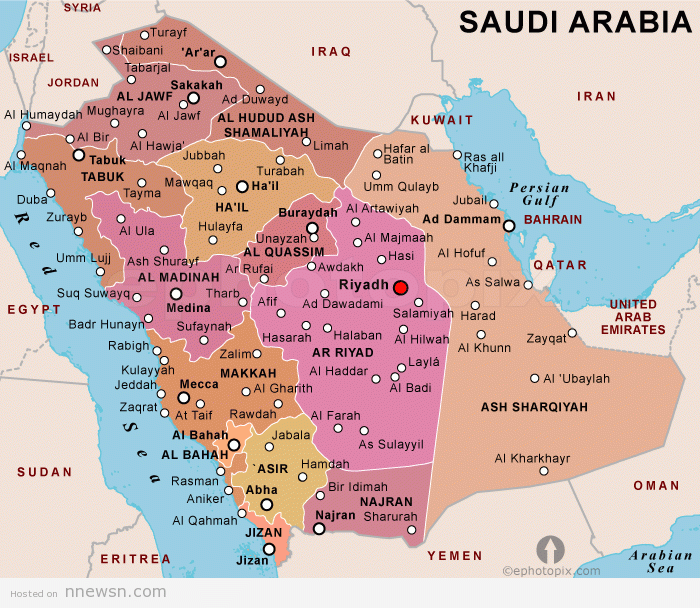 خريطة السعودية السياسية