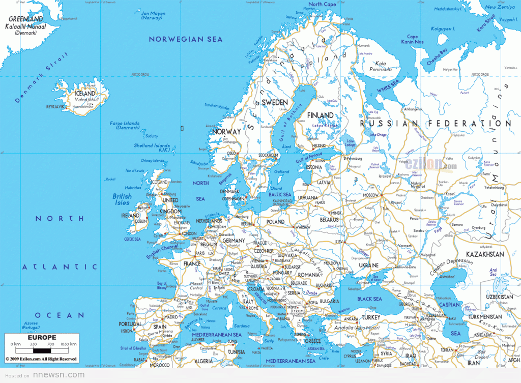 خريطة الطرف في اوروبا