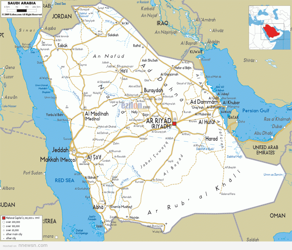 خريطة الطرق بالسعودية