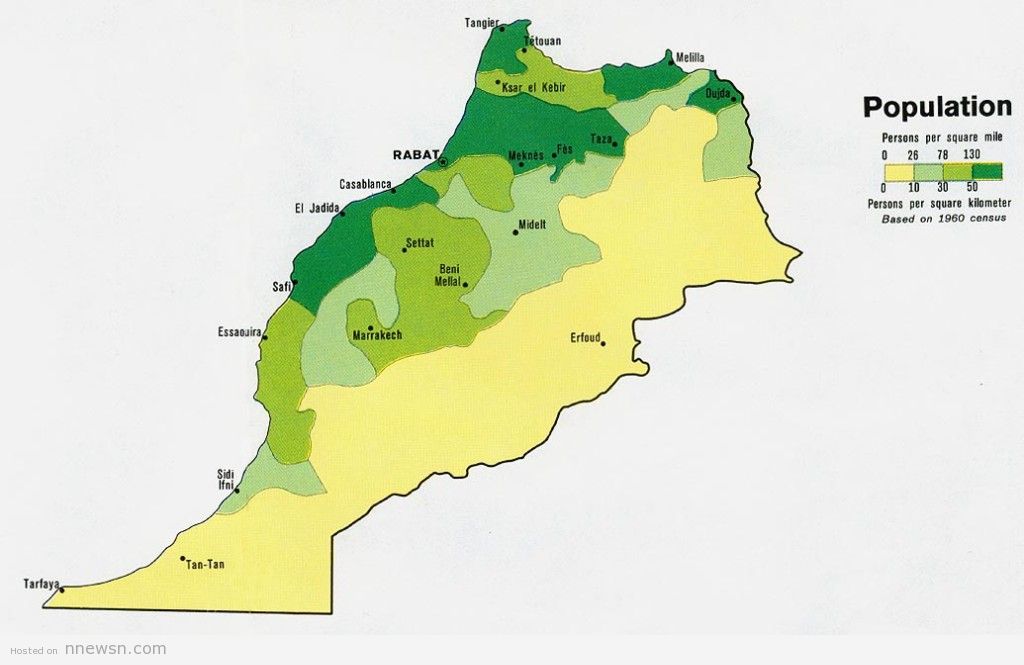 خريطة المغرب السكانية
