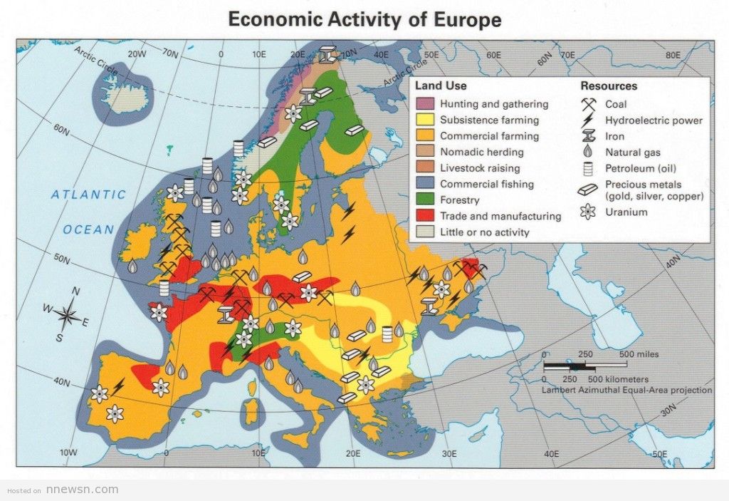 خريطة اوروبا الاقتصادية