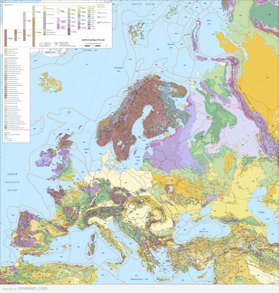 خريطة اوروبا الجيوغرافية