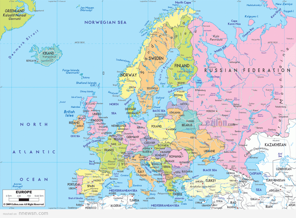 خريطة اوروبا السياسية