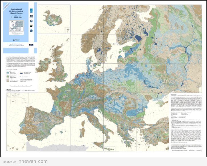 خريطة اوروبا الهيدروليجية