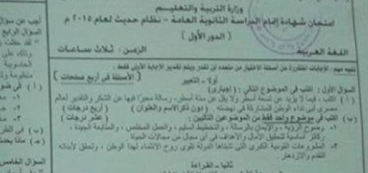 Arabic language exam thanawya 2015 new system egypt