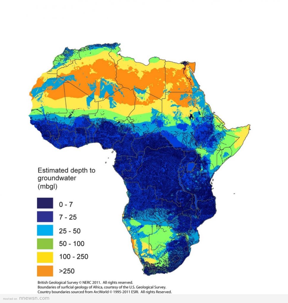 خريطة افريقيا الهيدروليجية