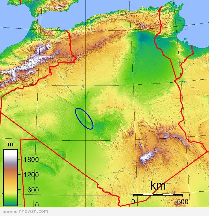 خريطة الجزائر الطبغرافية