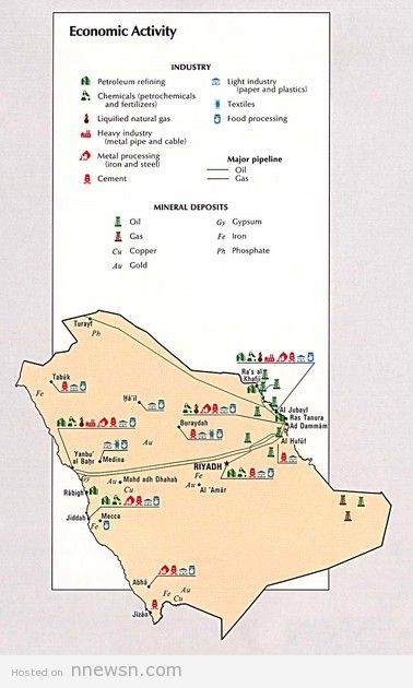 خريطة النشاط الاقتصادي بالسعودية