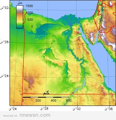 خريطة طبوغرافية مصر